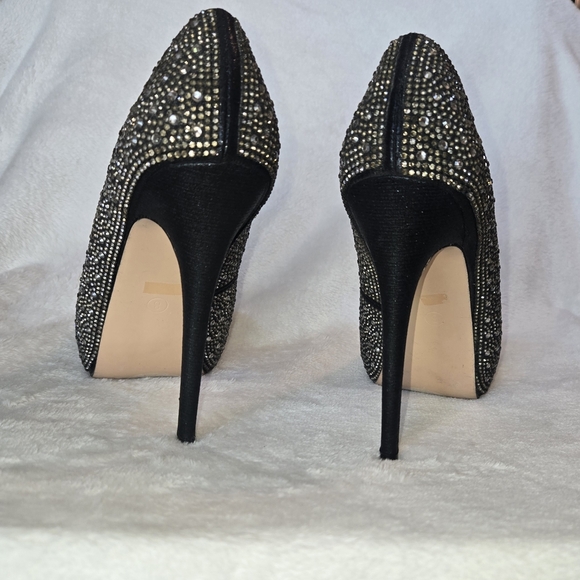 De Blossom Sz 8 Peep Toe 5" Stiletto RHINESTONE NYE/XMAS STUNNERS! SHOWSTOPPERS - Picture 9 of 11